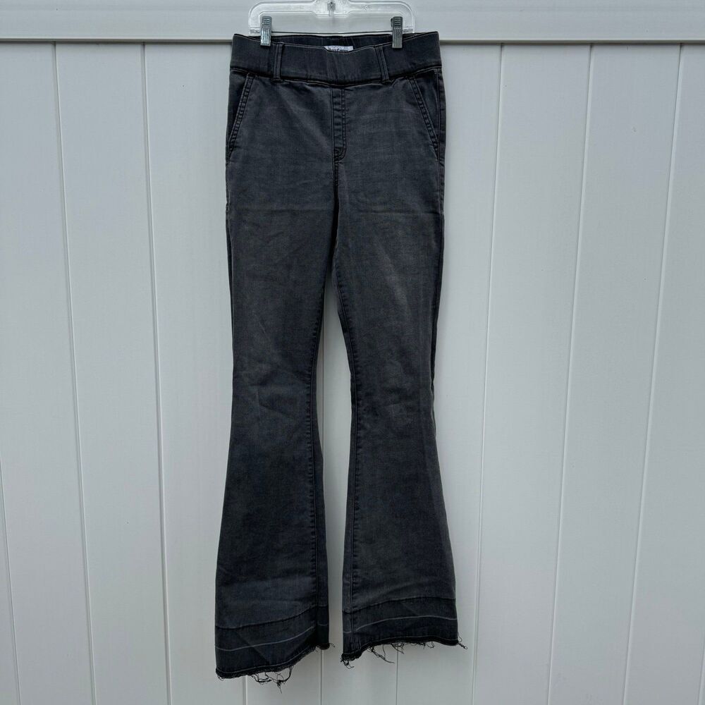 Juicy Couture Malibu Jeans Women's 27 Pull On Flared Leg Gray Stretch Denim Pant - Picture 1 of 9